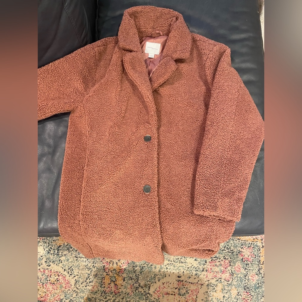 Small Daily Ritual Women's Teddy Bear Fleece Oversized-Fit Lapel